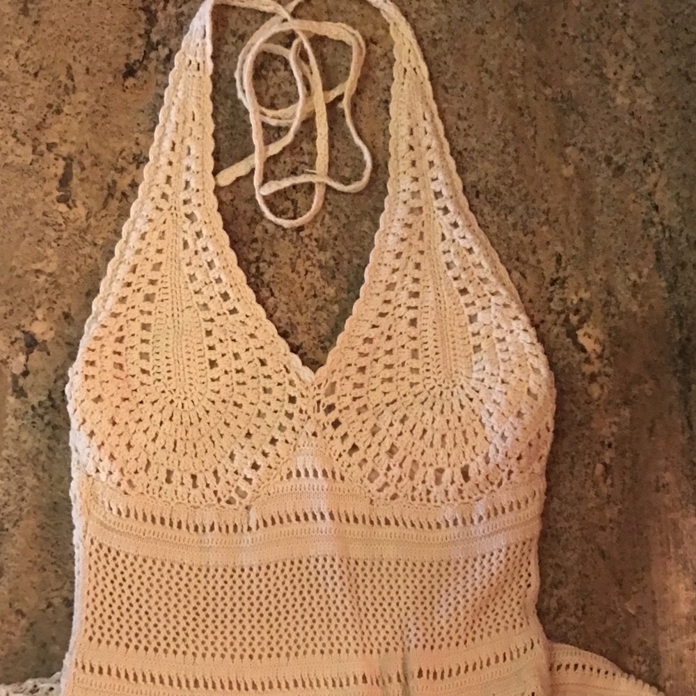 Cream color halter dress